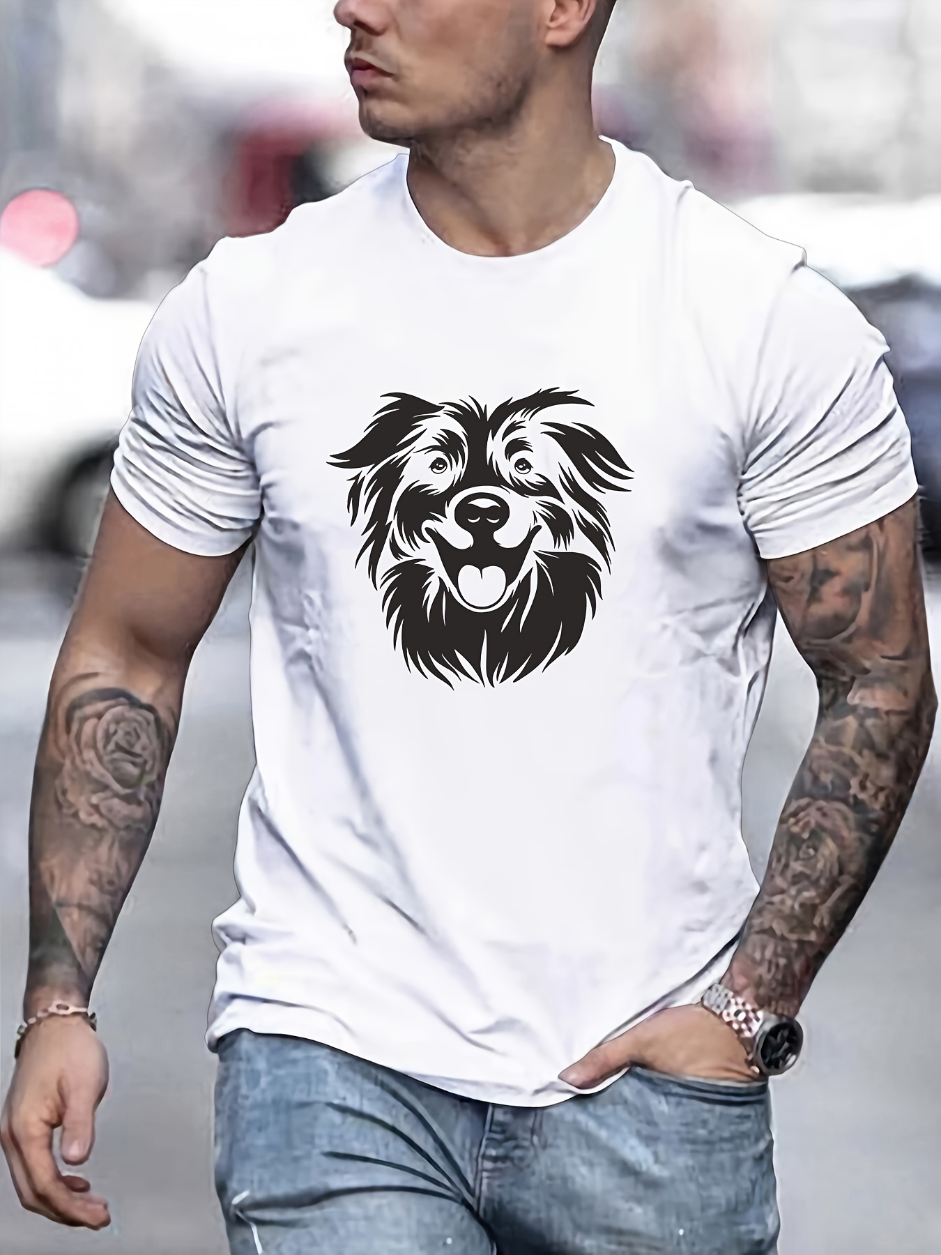 white t shirt with black border