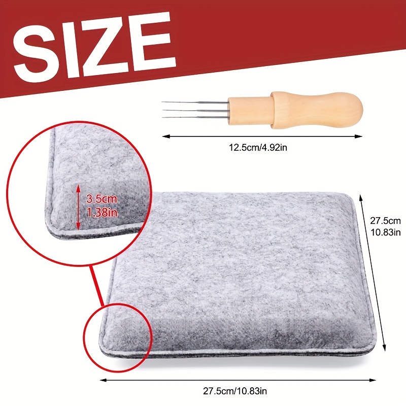 Needle Felt Pad,, Gray Sponge Needle Felt Pad, Needle Tool With 3