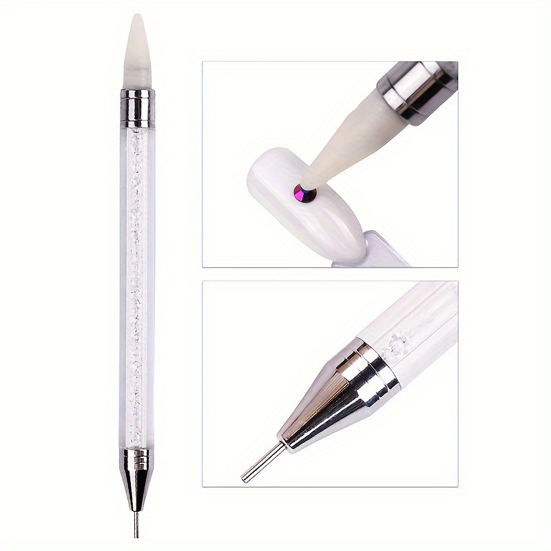 5pcs Rhinestone Picker Pen, Nail Art Wax Pen For Rhinestones Pick Up,  Dotting Tool For Nail Art Decoration Pen