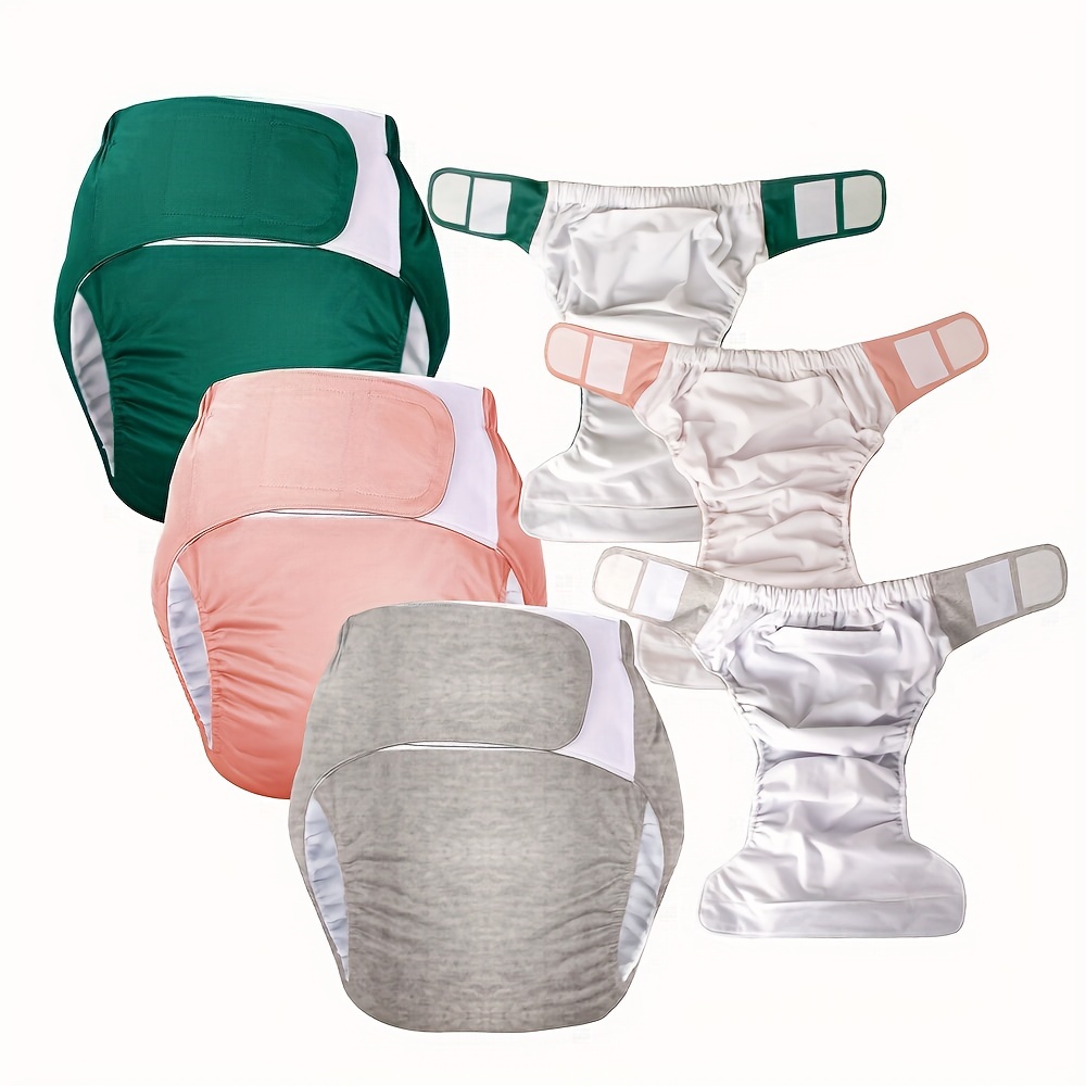Juego de pañales nocturnos para adultos: calzoncillos reutilizables de  protección contra incontinencia de día o noche para hombres y mujeres con