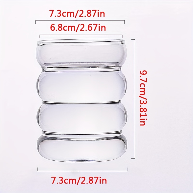 1pc, Ribbed Glass Water Cup, Clear Glass Coffee Cups, Creative Drinking  Cups, Summer Winter Drinkware, Home Kitchen Items