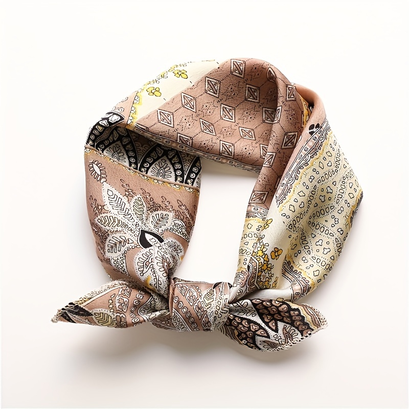 Leopard Print Vintage Bandana Classic Small Satin Square Scarf