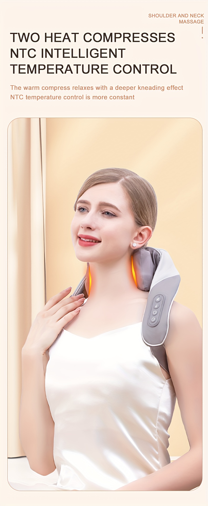 Neck & Shoulder Massager with Heat, 2024 New Massage Shiatsu Neck and Back Massager with Heat Electric Shoulder Massagers, Deep 5D Kneading