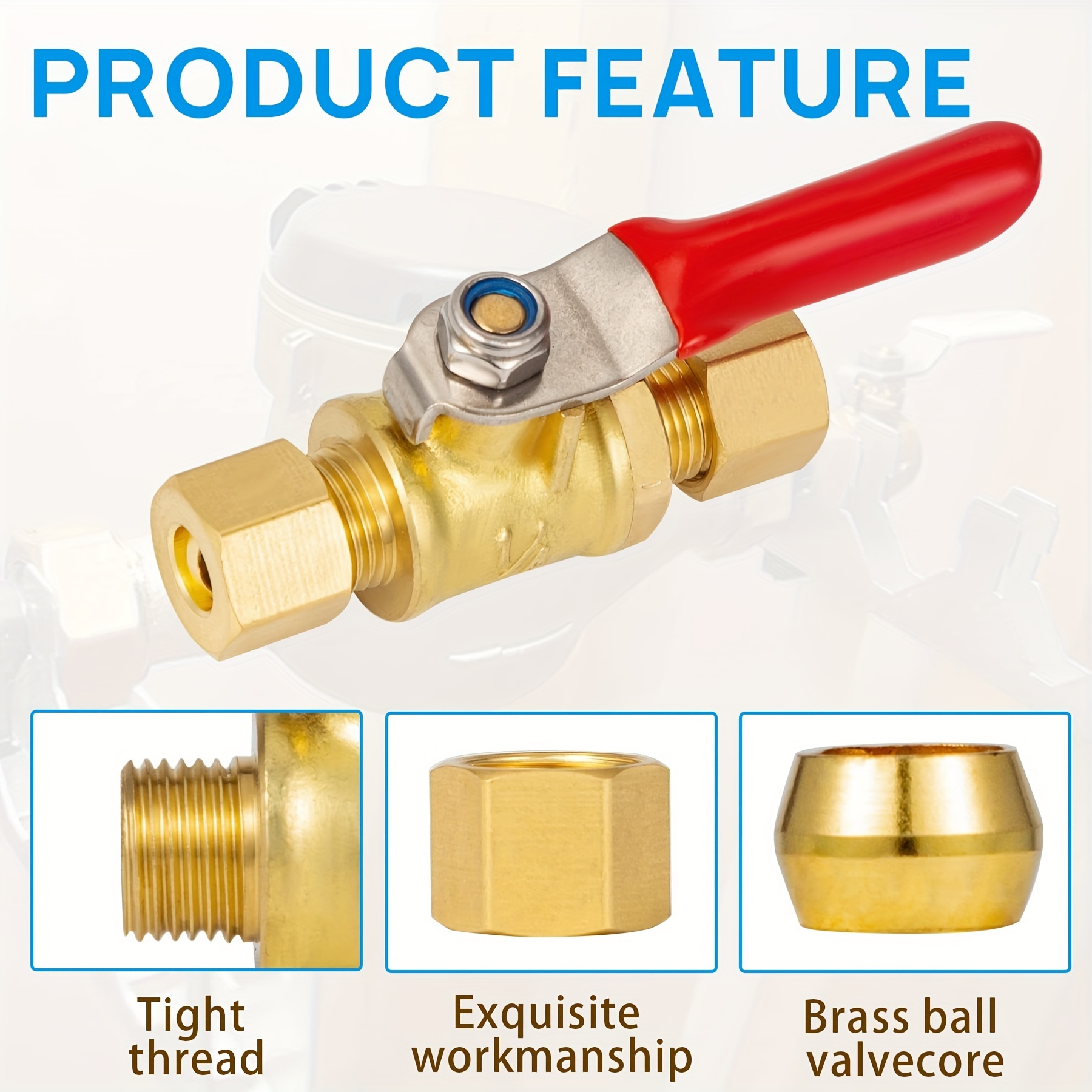 Lead free Brass Ice Maker Shut Off Valve 1/4inch - Temu