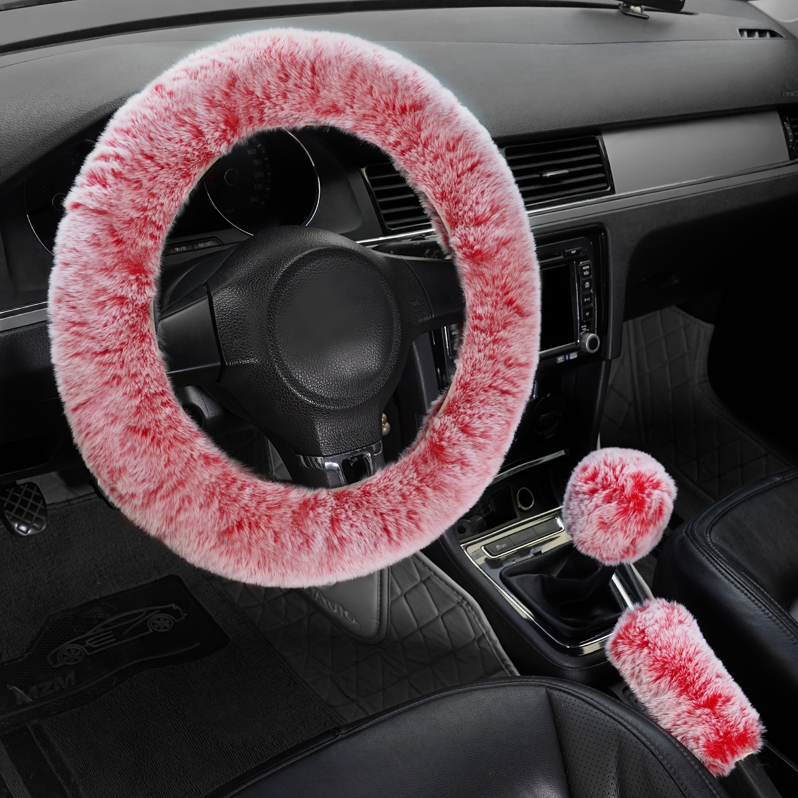 Winter Plush Fluffy Steering Wheel Cover Imitated Rabbit Fur