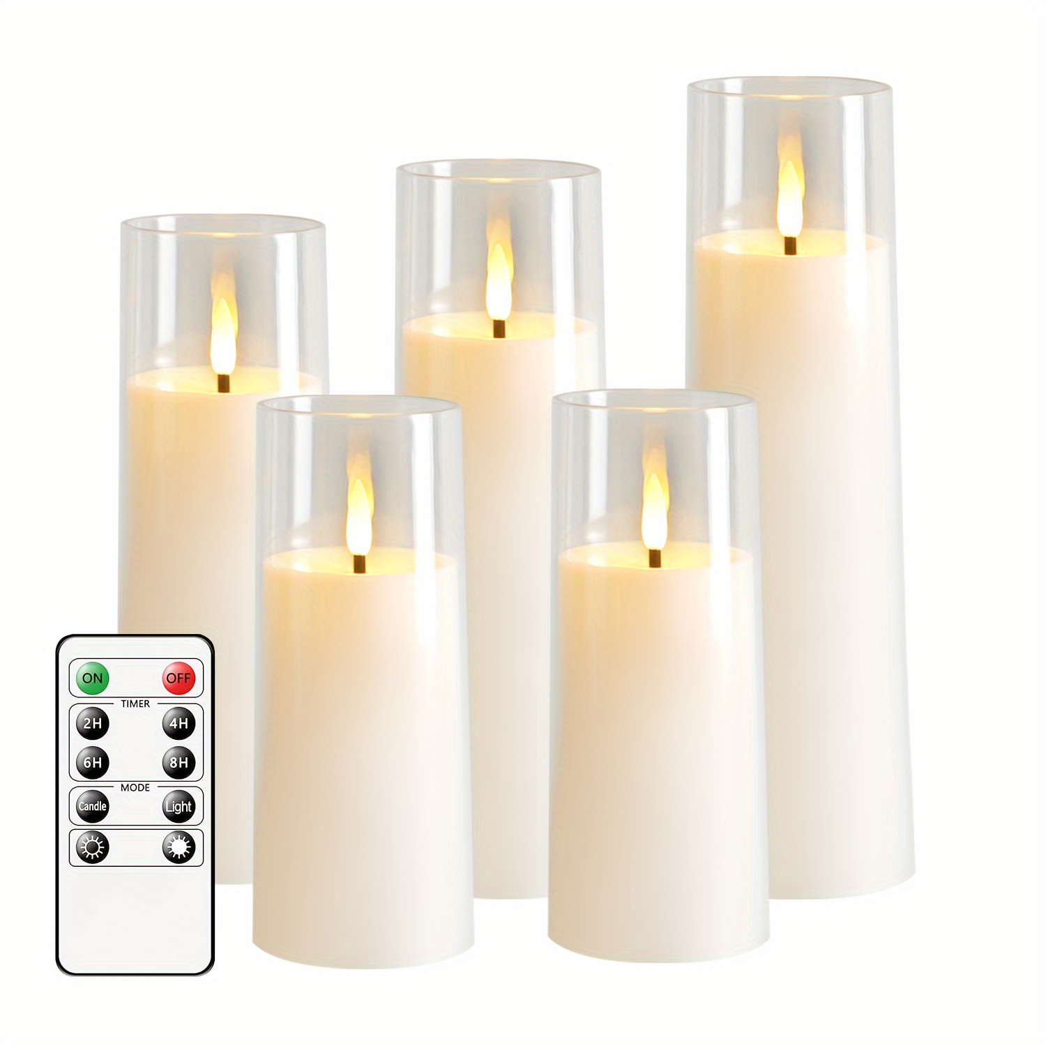 Mavandes Bougies LED sans flamme avec minuterie à distance, bougies de  fenêtre blanc vacillantes fonctionnant sur piles, lot de 2 bougies sans  flamme
