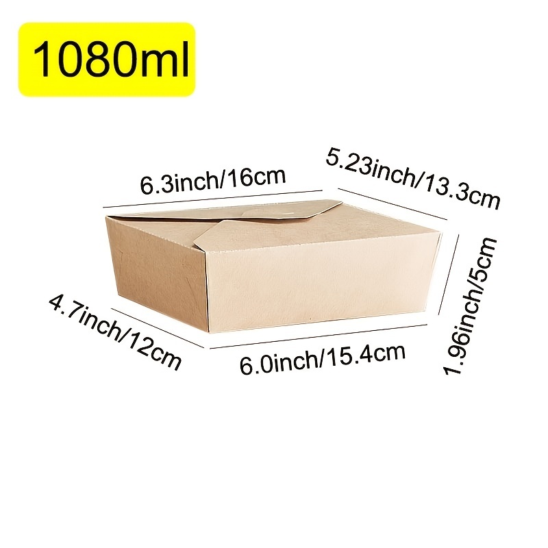 Kraft Paper Packaging Box Disposable Lunch Box Takeout - Temu