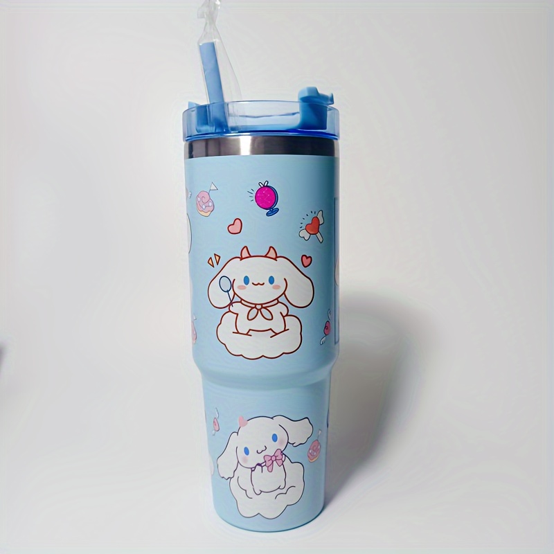 SANRIO KITTY TWIN STAR RUNABOUTS 350ML WATER BOTTLE WITH STRAW