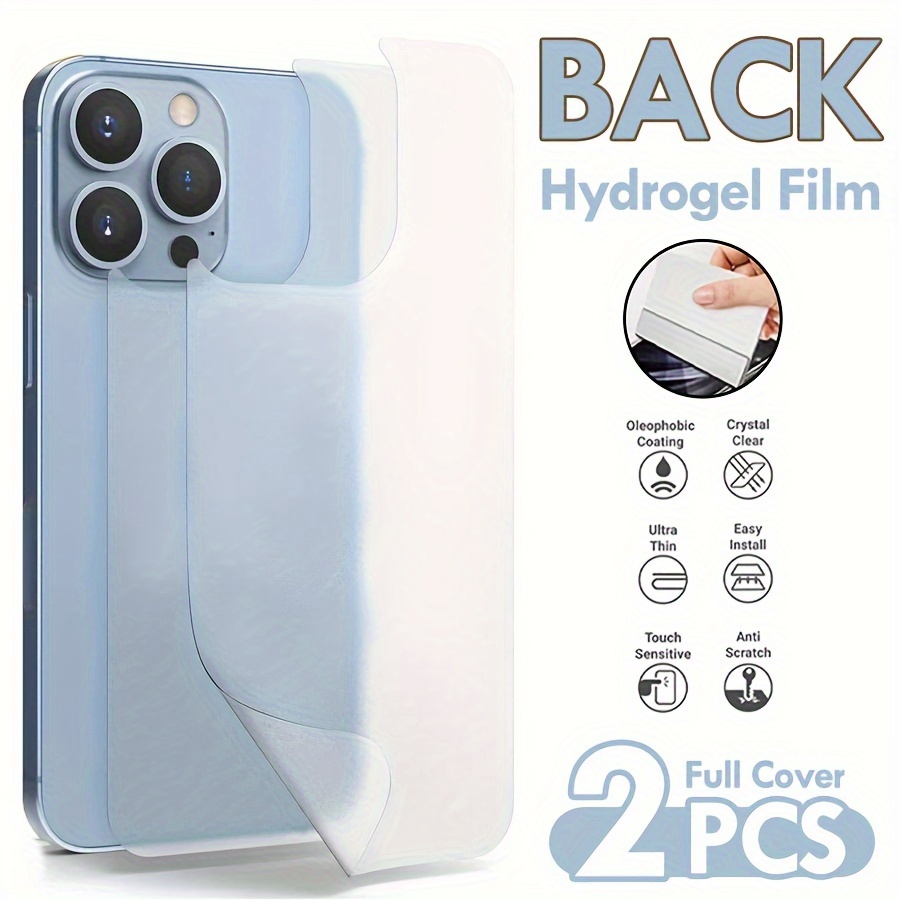 

2 Pcs Back Soft Full Cover Hydrogel Film For 15 Pro Max 14 Plus 13 12 11 Pro Max Full Cover Screen Protector On 15 Pro Max Back Film [not-glass]