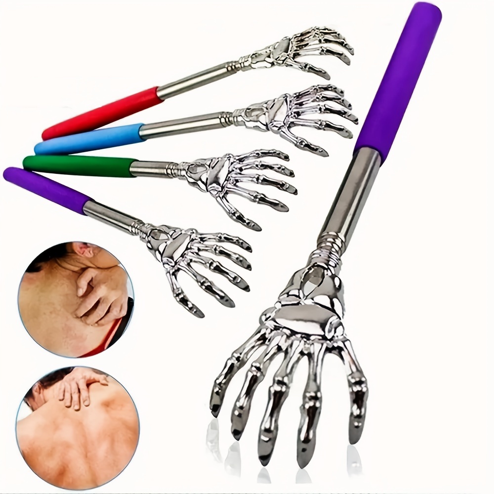 

Adjustable Stainless Steel Back Scratcher With Retractable Claw For Portable And Convenient Massage And Tickle Relief