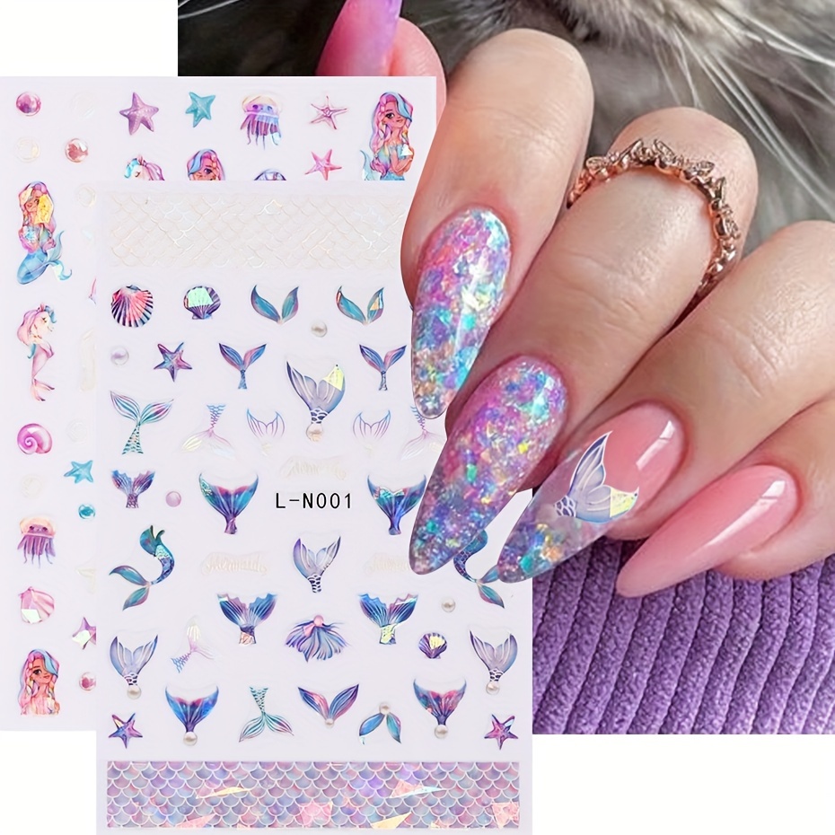 2 Boxes Ocean Nail Charms Summer Nail Art Rhinestones Natural Starfish Nail  Charm Shell Nail Art Charms Conch Seashell Nail Studs Abalone Flakes Sea