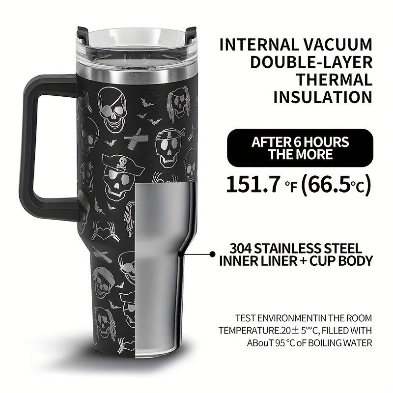 Vacuum Insulation Mug Lid Straw 304 Stainless Steel Vacuum - Temu