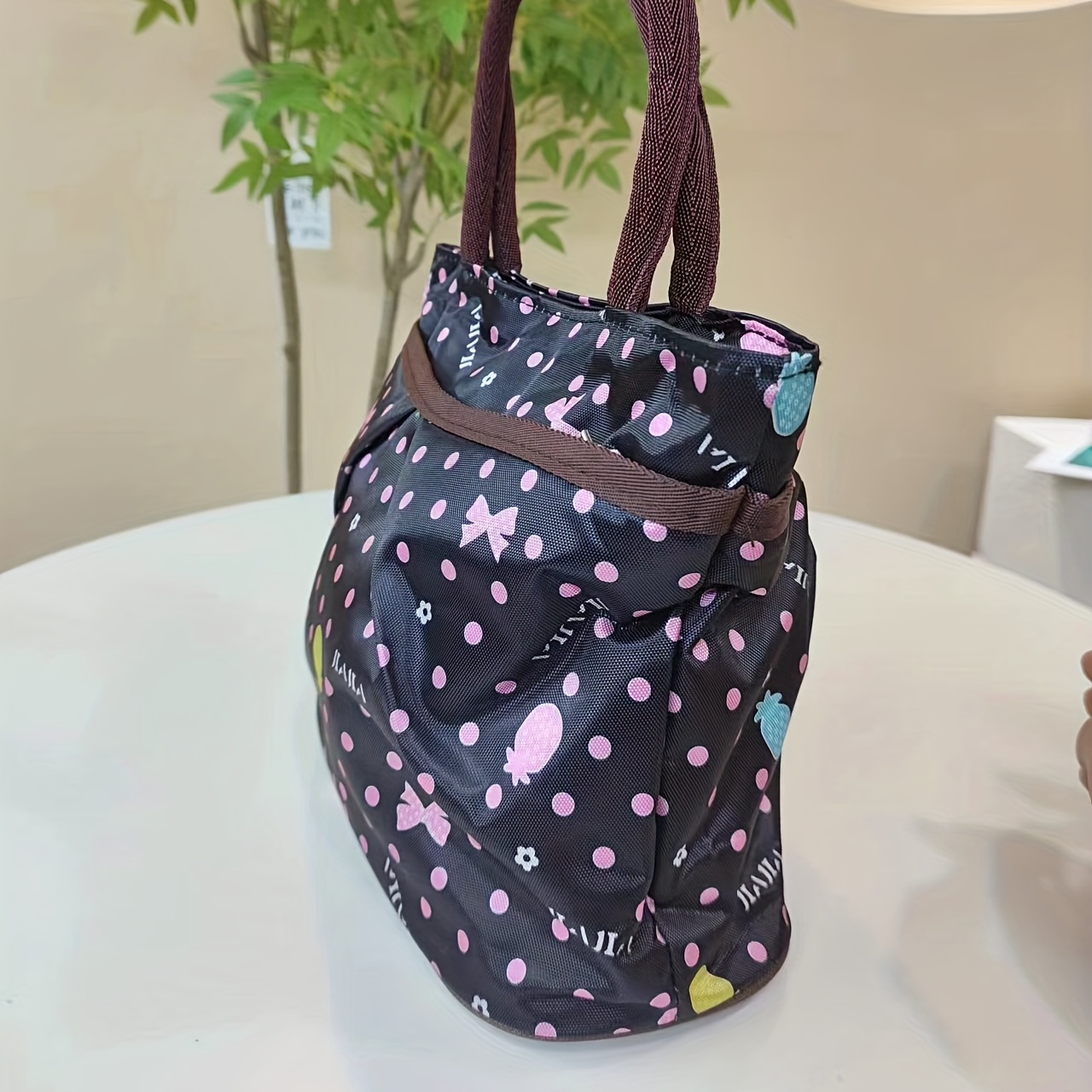 Dot Pattern Large Capacity Tote Bag Lightweight Shoulder Bag