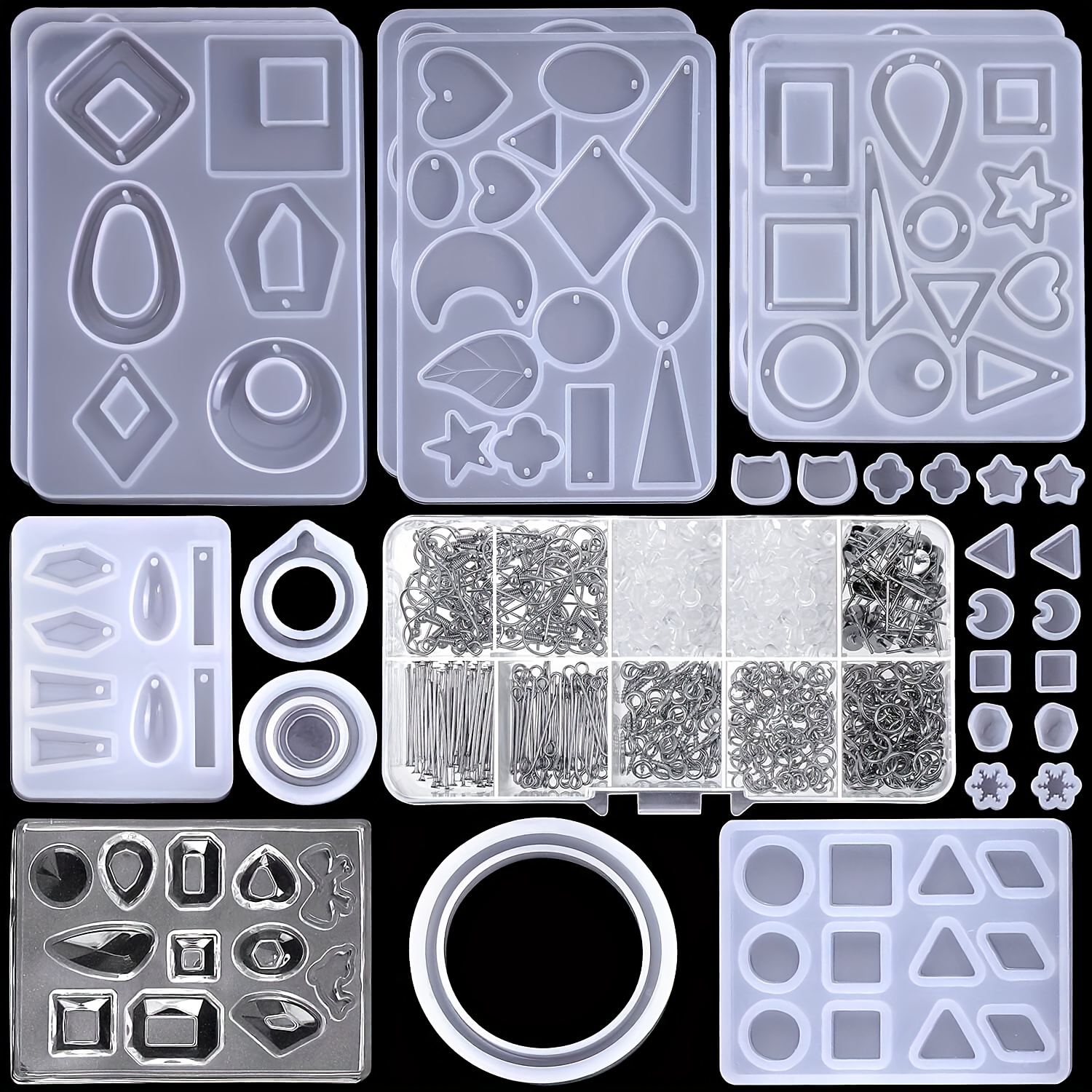 219pcs Resin Kit For Beginners Resin Mold Kit With Resin Molds Silicone And  Epox