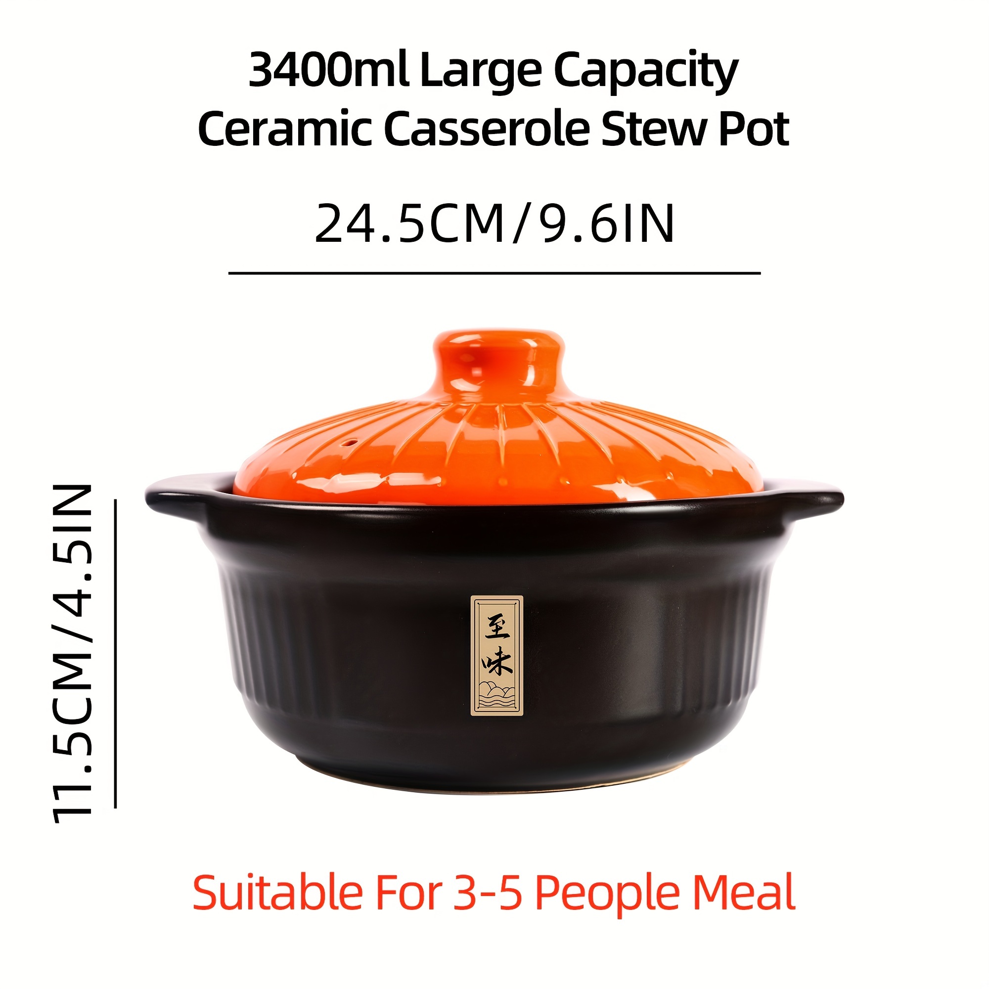 Casserole Dish With Lid Earthen Pot For Use On Any Gas Electric Ceramic Or  Induction Cooktop Ideal For SautéIng Frying Ceramic Cooking Pot (Color : B)