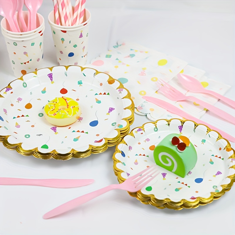  Birthdayparties White Disposable Paper Plates 8.5 Inch,Round 8  1/2 inch Paper Plates Dinner Plates Great for Party, Dinner, Picnic or  Special Events,125PCS (White) : Health & Household