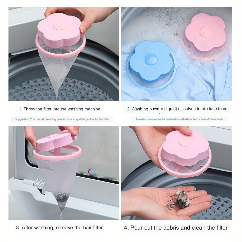 3 Reusable Laundry Lint Catcher & Pet Hair Remover Washing Machine Lint  Mesh Bag