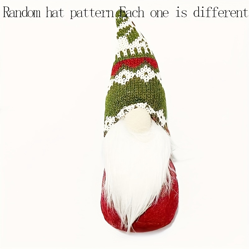 Cute Christmas Gnome Ornament Standing Knit Hat Mini Santa - Temu