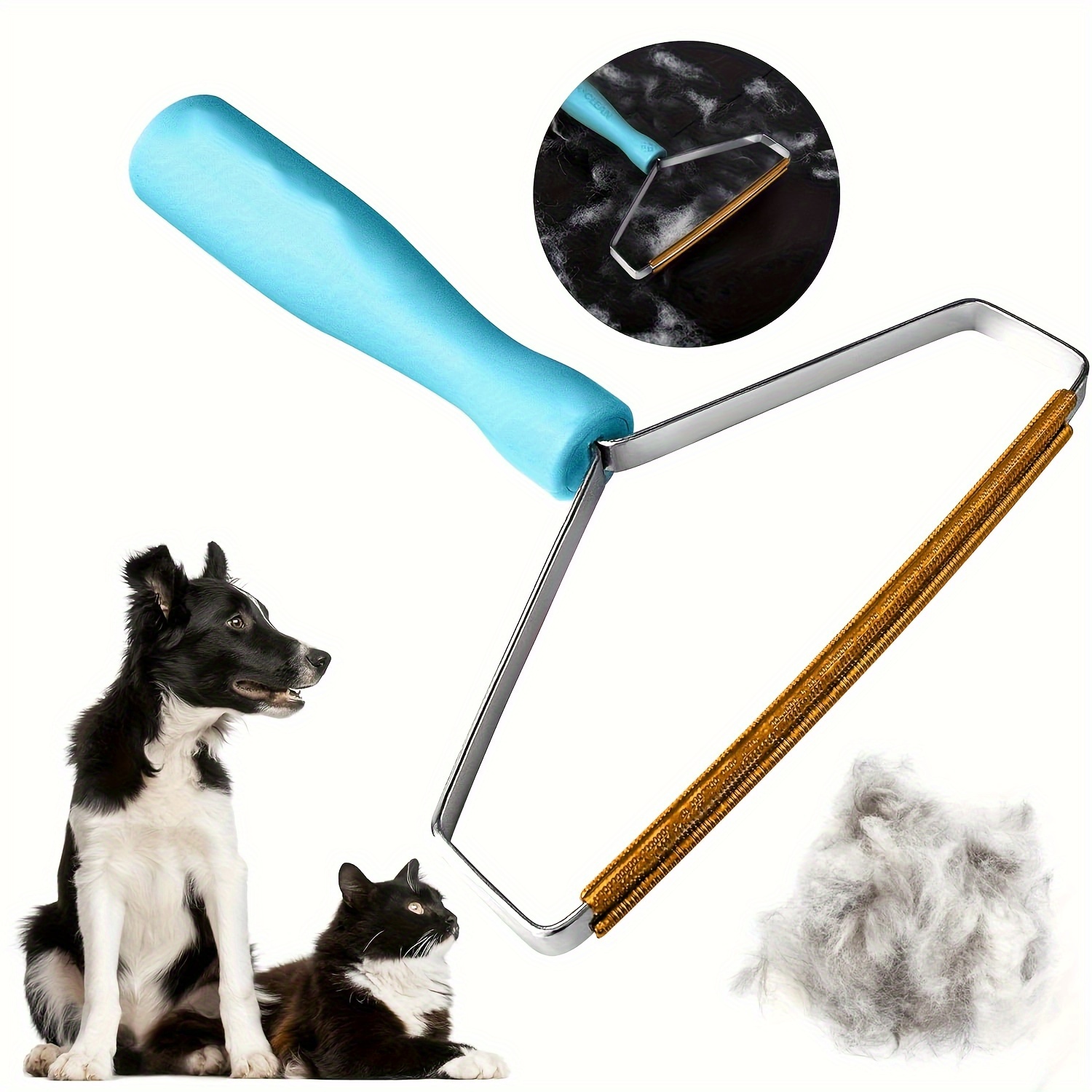 Cepillo quitapelos para perros y gatos, cepillo quitapelos autolimpiante  portátil reutilizable, removedor de pelo para alfombras, ropa/sofá/cama  Sailing Electrónica