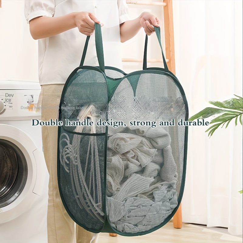 Seiritex Mesh Popup Laundry Hamper 115L Foldable Laundry Basket Extra Large Capacity Collapsible Clothing Storage Basket with Handles 26 H x 18 W x 18 L