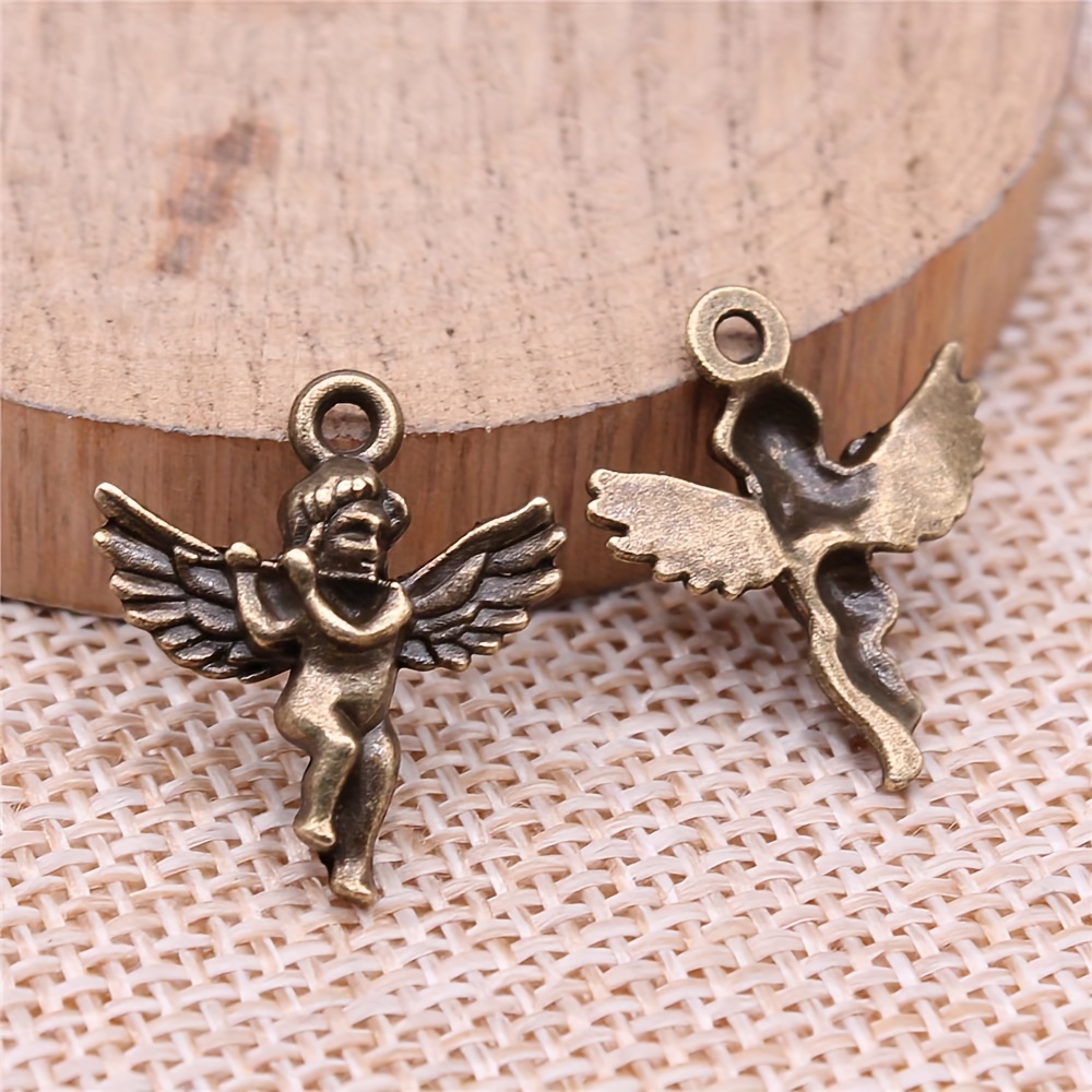 14pcs Antique Silver Mixed Holy Angel Girl Pendant Vintage Angel Charms Bulk for DIY Jewelry Accessories Craft Supplies Temu