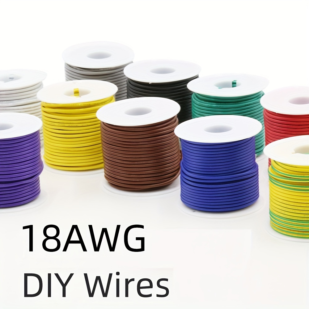 18 Gauge Wire (18 AWG) - 32 Foot 2 Pins Tinned Pure Copper Electrical Wire, 2468 80°C 300V Hookup Red Black Copper Stranded Auto 2 Cord Flexible