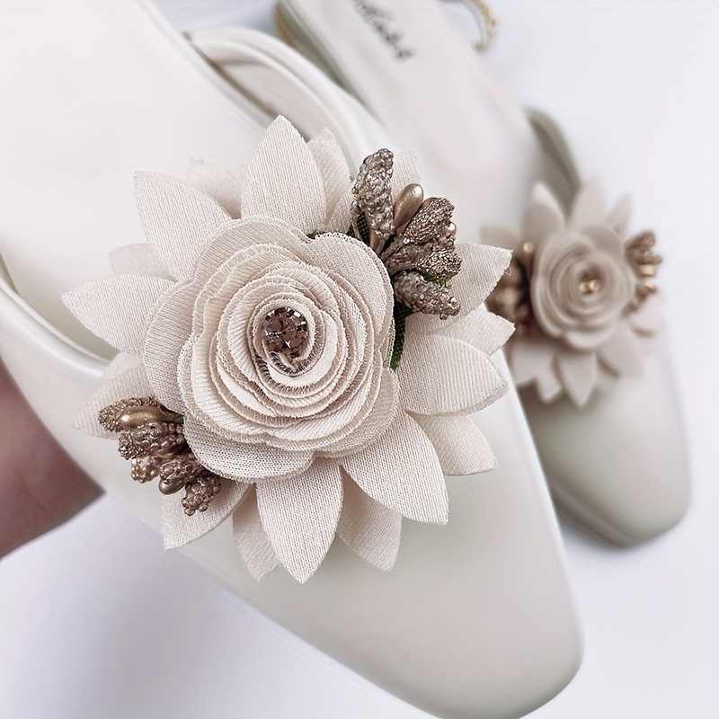 2 Pcs Pearl Flower Shoe Clips Ladies DIY Shoe Accessories 3D Shoe  Embellishment Detachable Shoe Buckle for High Heels Decoration - AliExpress