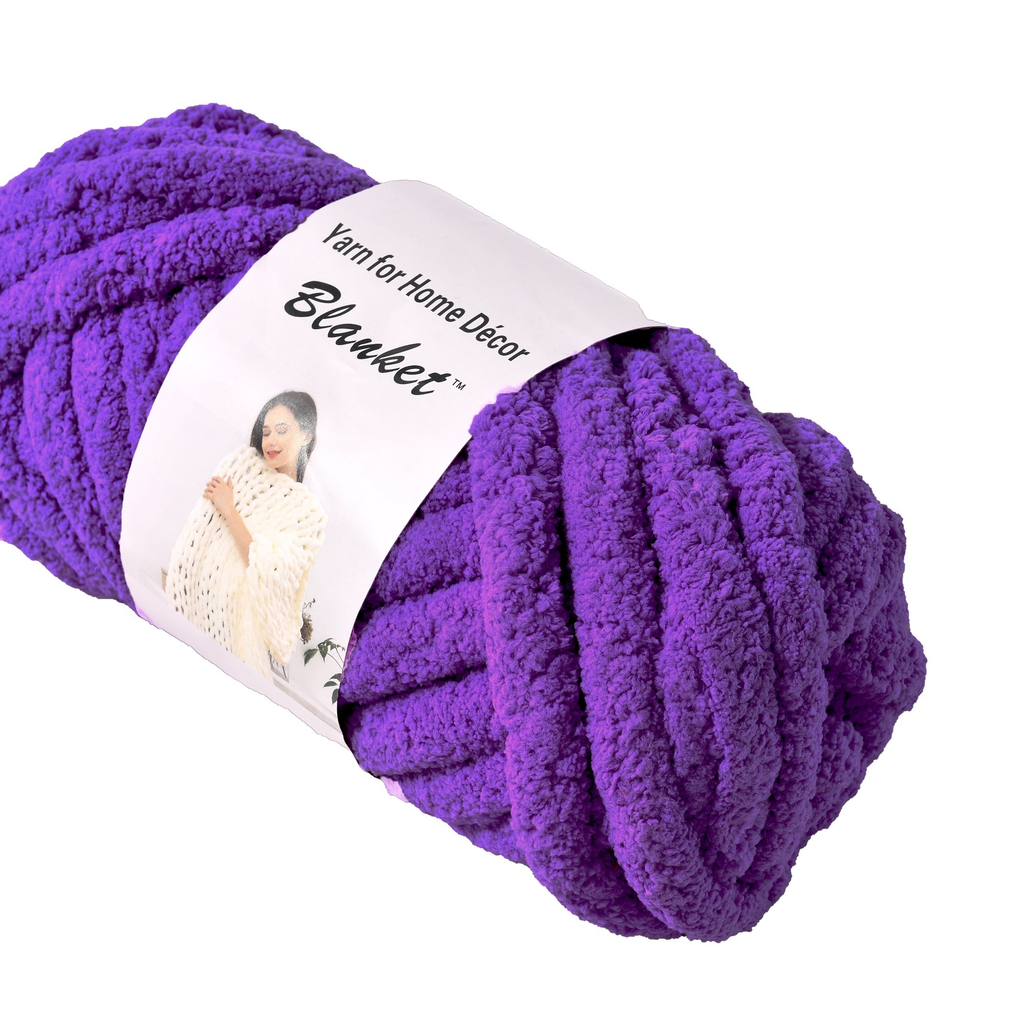 Chunky Yarn Blanket Crochet Kit – 3.3LB/900 Yards Chenille Yarn for  Lavender