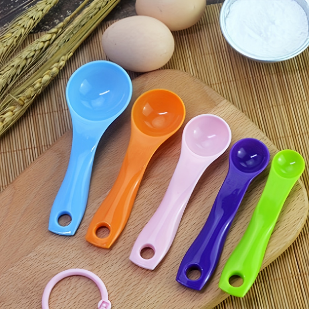 5Pcs/Set Baking Measuring Spoons Seasoning Scoops 2 Scale  1/2.5/5/7.5/15g/ml Hanging for Kitchen