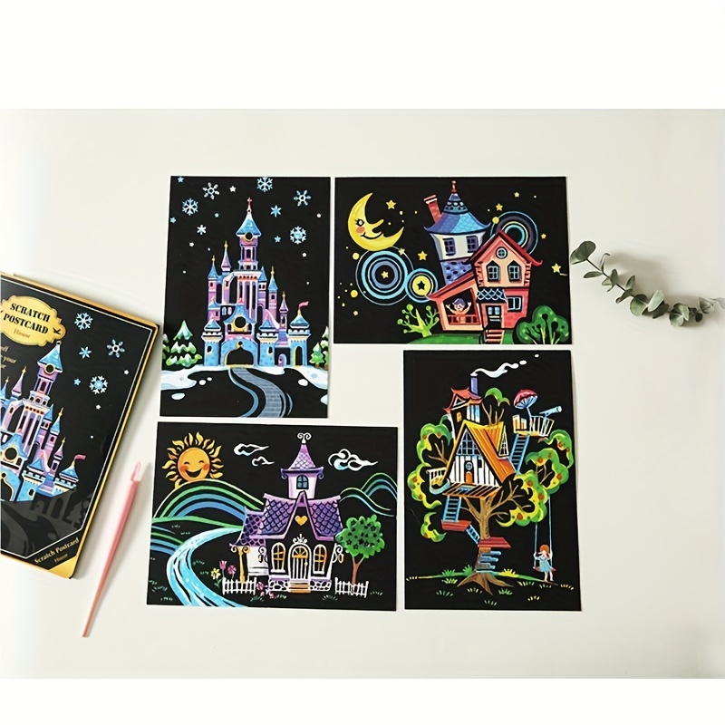 Scratch Paper Gifts For Kids Set Rainbow Scratch Art For - Temu