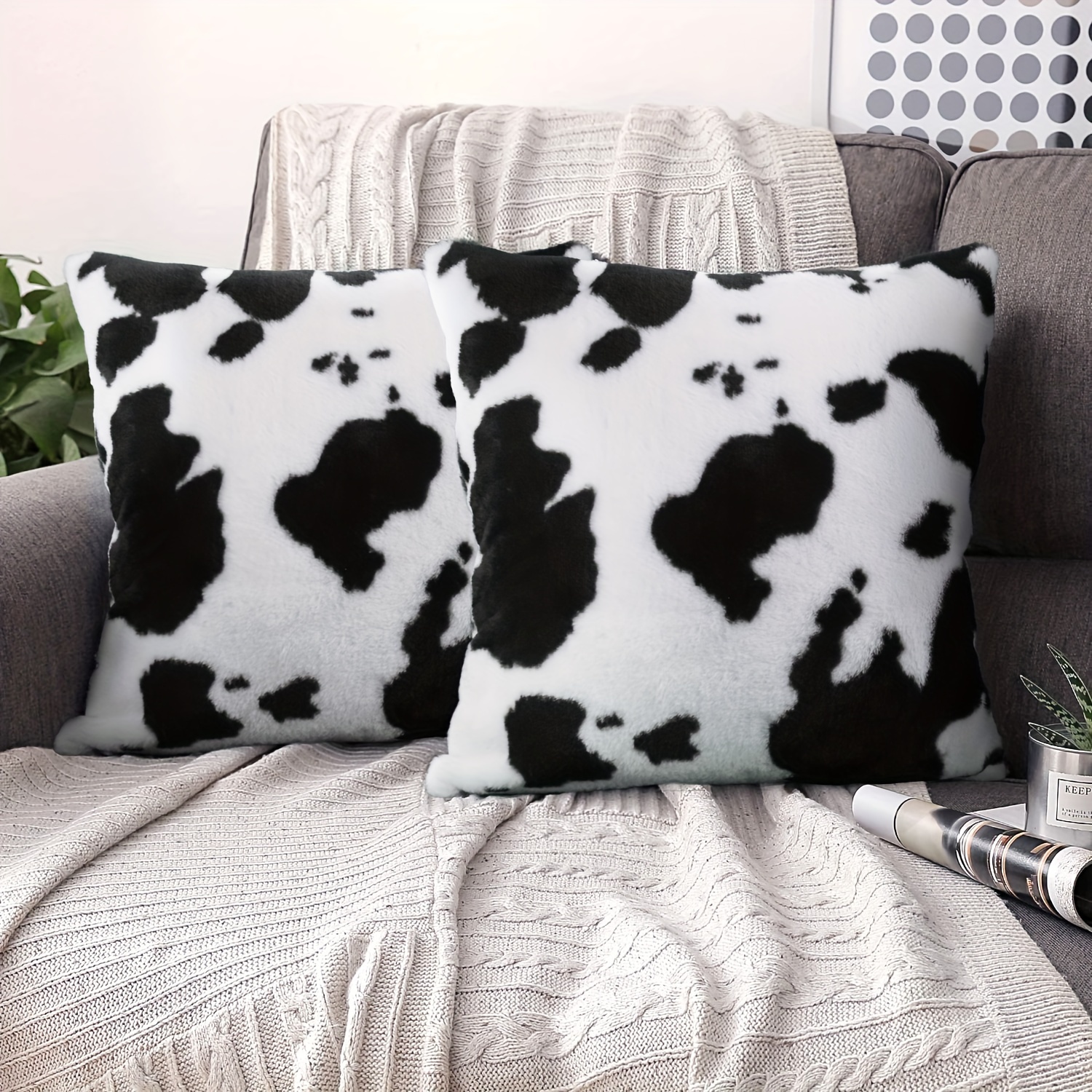 Cow print pillow case sale