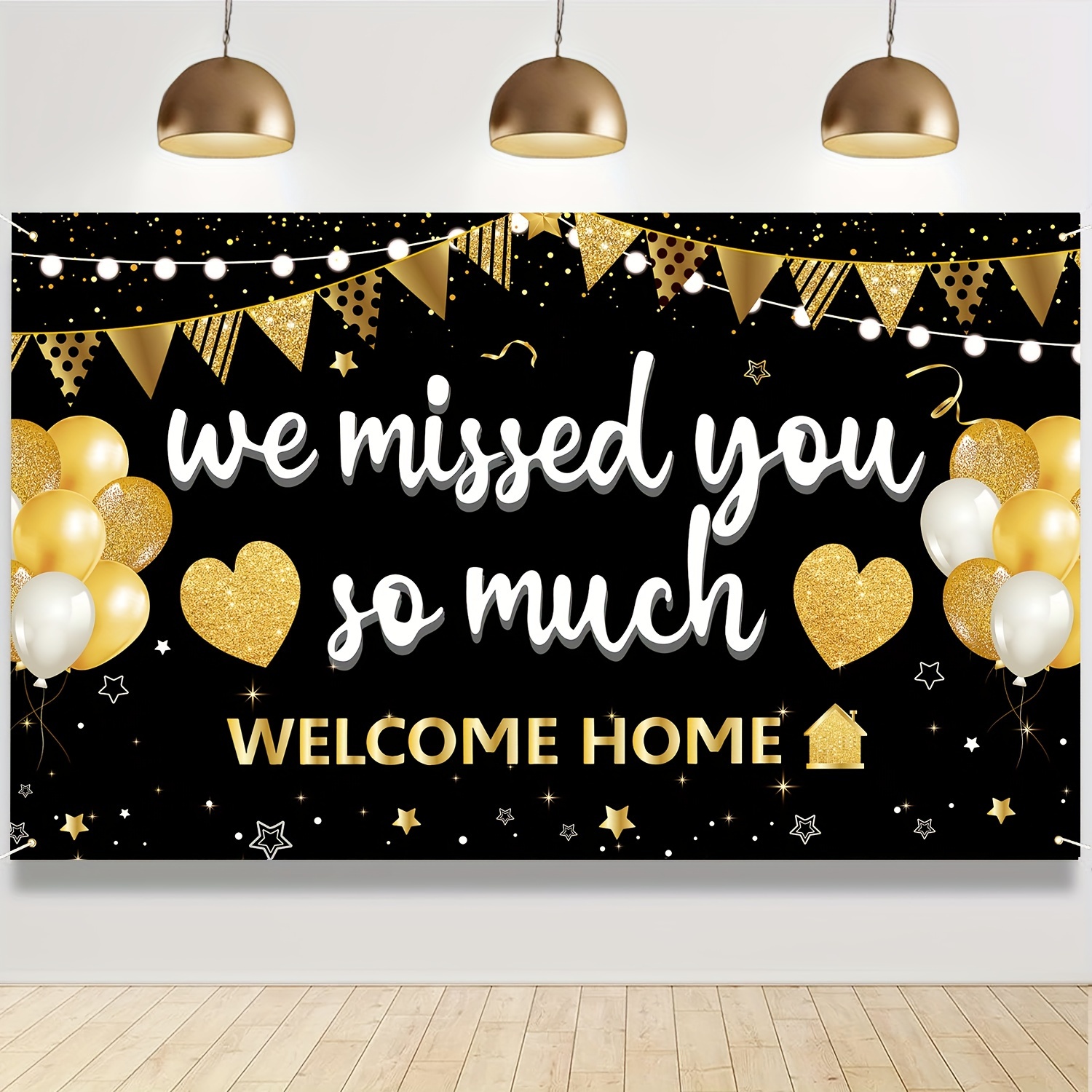 Home Sweet Home - Decoración para tartas - Welcome Home Welcome Back -  Decoración de fiesta de inauguración de la casa, color dorado champán