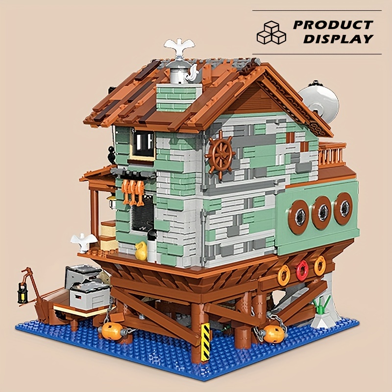 2021 New 3103PCS Product MOC Fisherman's Hut Sea Dessert House Assembling Toy  Building Blocks Bricks Christmas Present