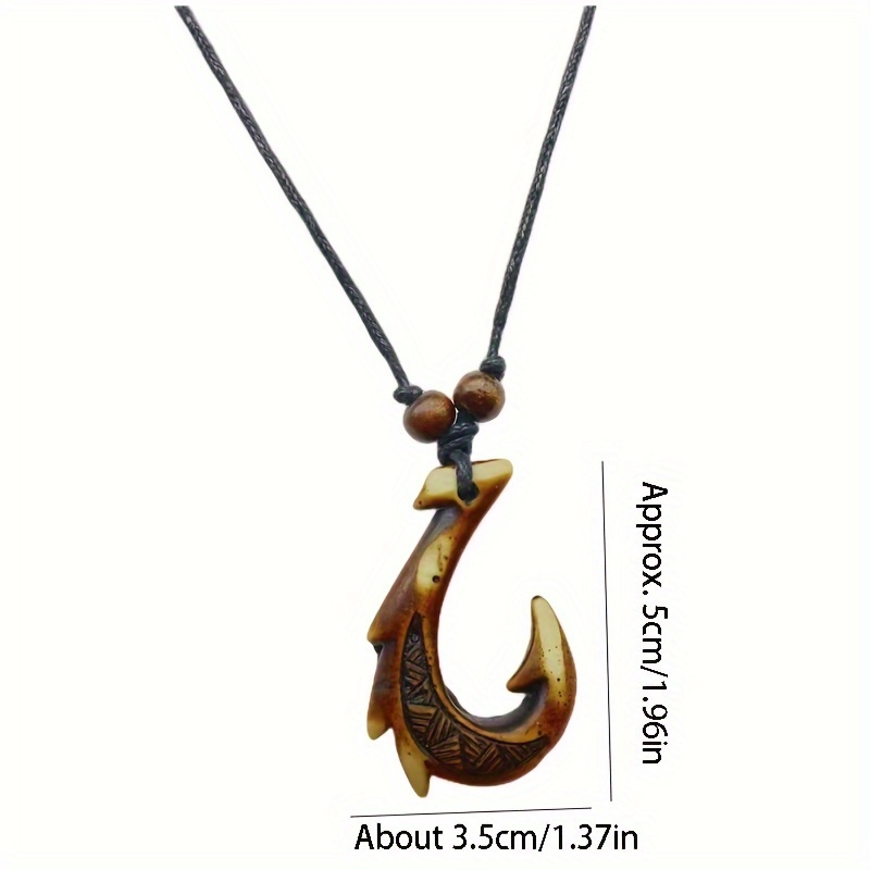 Vintage Mermaid Hook Pendant Imitation Tooth Necklace - Temu