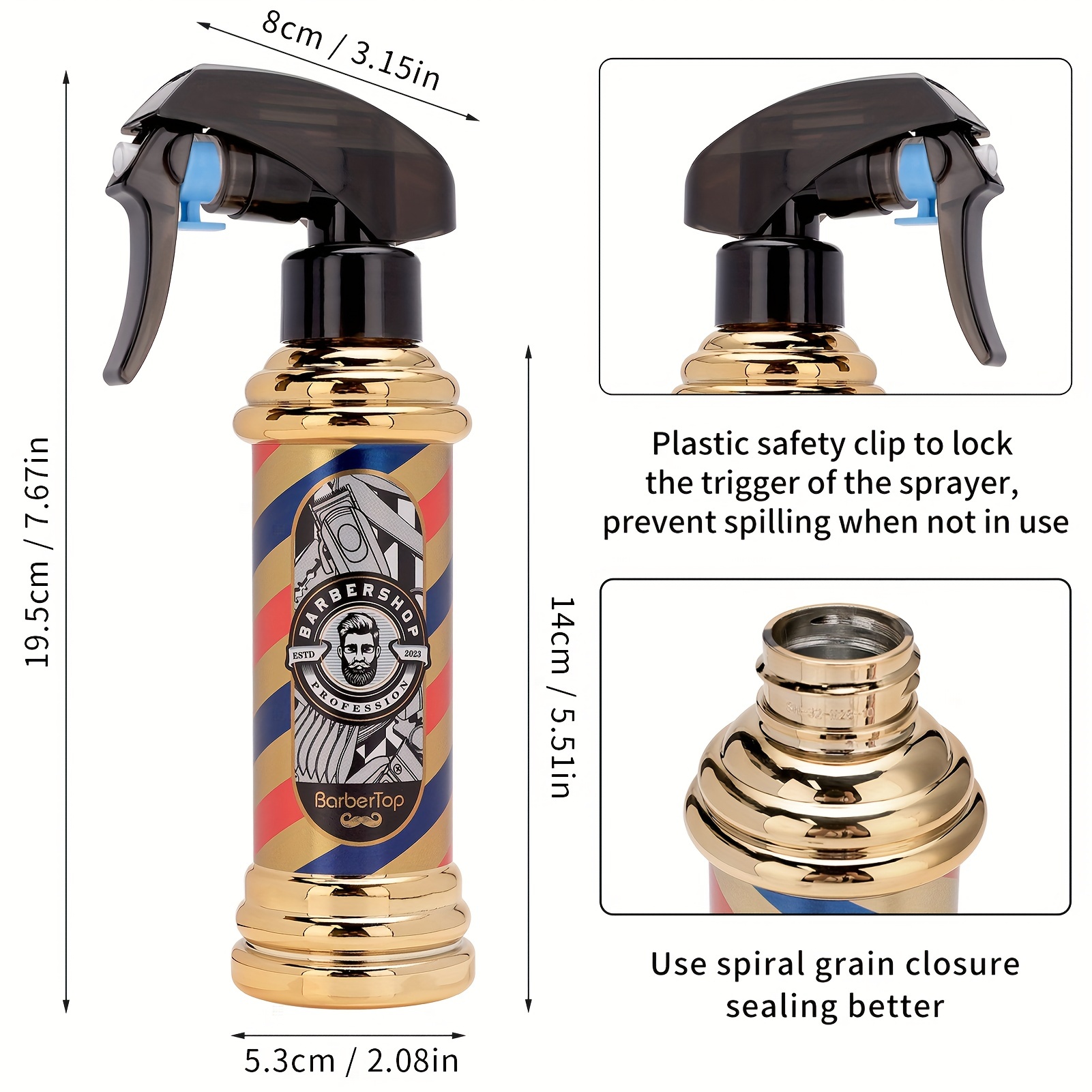 Empty Spray Bottle Barber Stylist Fine Mist Sprayer Refillable Container