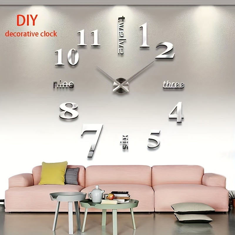 1pc Modern 3d Crystal Wall Clock 12 4 Inch Metal Silver Mirror Sparkling  Bling Diamond Studded Wall Decor Clock Round Design Metal Digital Needle  Housewarming Gift Living Room Bedroom Office - Home