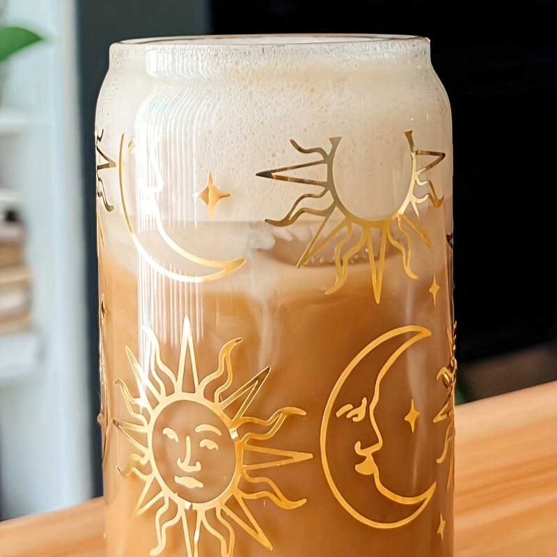 Iced Coffee Glass, Glass Coffee Cup, Beer Can Glass/can Glass, Glass Coffee  Mug, Hello Sunshine, UV Color Changing Design 