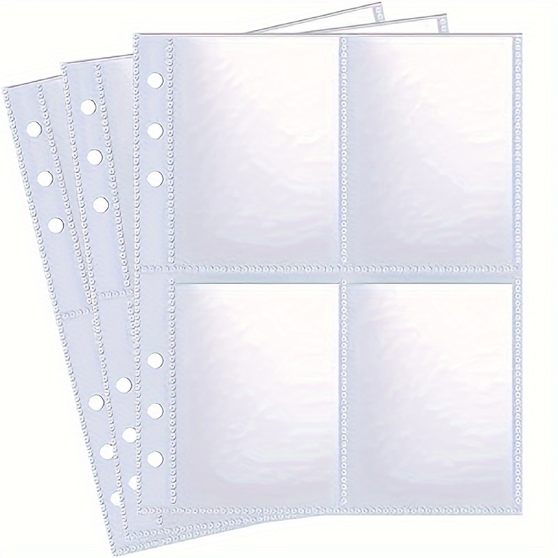 

Hdhuiun 25pcs A5 Binder Photo Card Holders, 200 Pockets, Double-sided 4-, Top Loading, Clear Membrane Cards Protector, 3 Sizes (2.5x3.5", 3.5x5", 5x7")