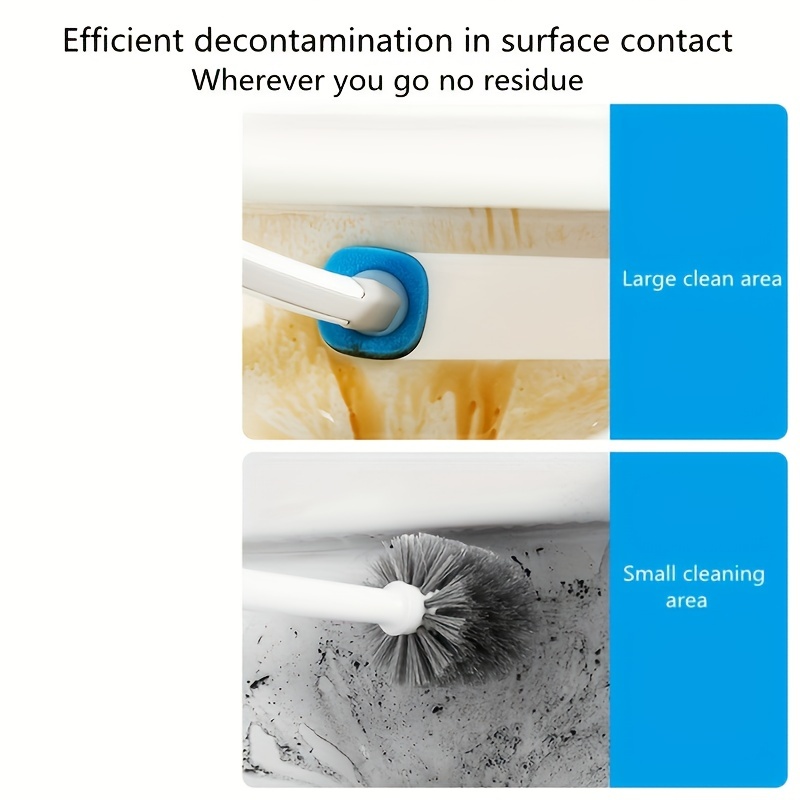 Bathroom Disposable Cleaning Toilet Brush Long Handle No Dead Angle  Cleaning Brush Replacement Brush Head Cleaning Tool