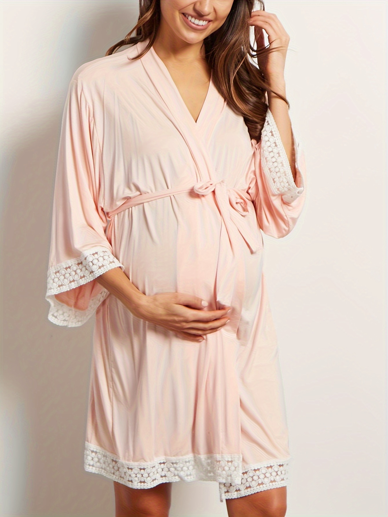 Maternity Nightdress with lace Robe
