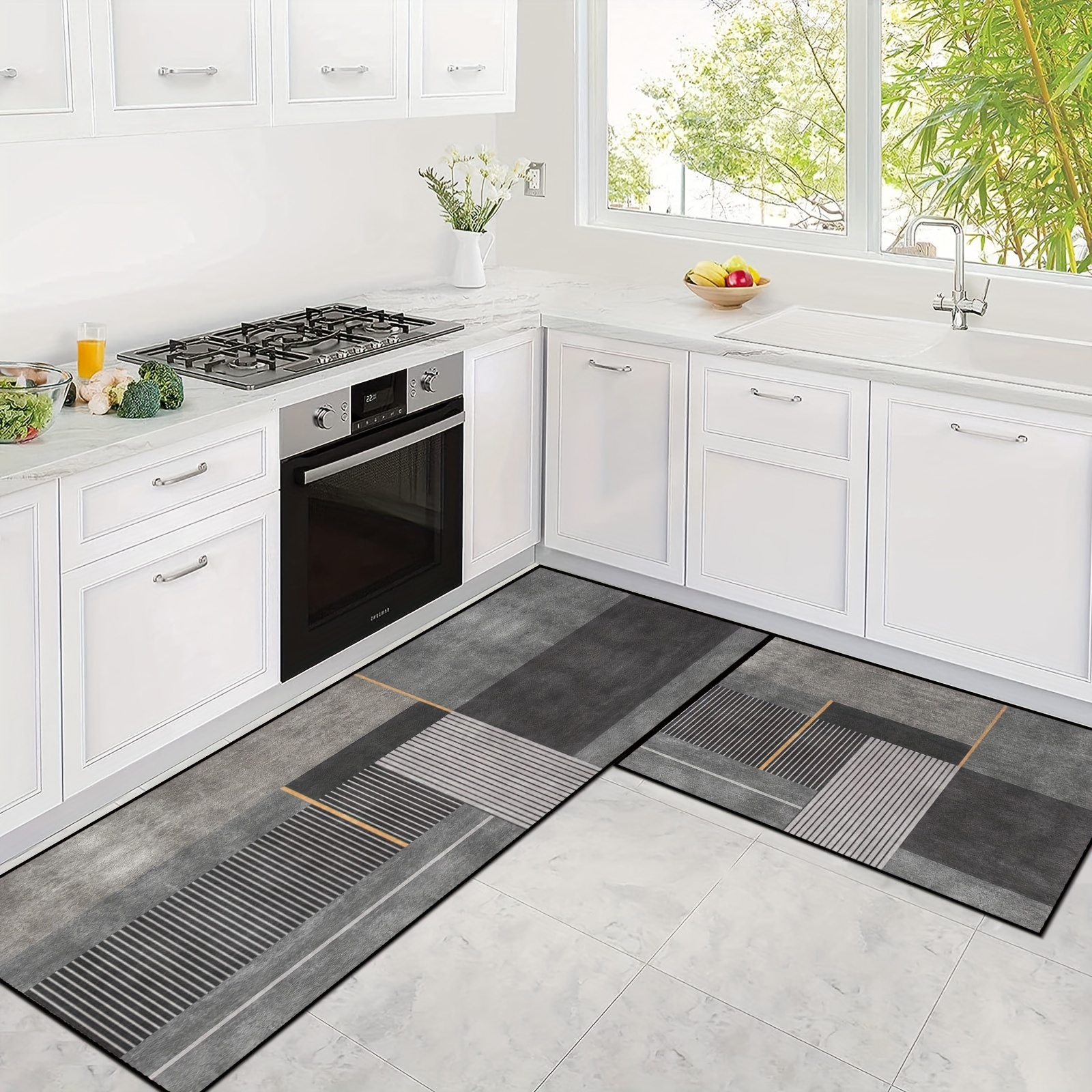 Opulentix Kitchen Mats for Floor Anti Fatigue Kitchen Mats and Rugs  Cushioned Non Skid Waterproof Thick Comfort Marble Kitchen Floor Mats for  Standing