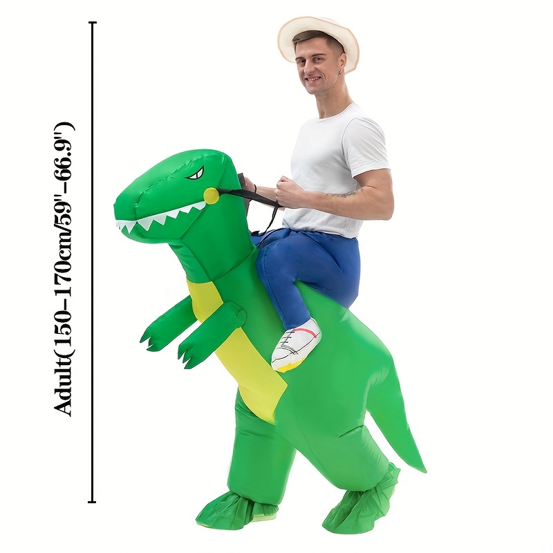 Funny Riding Green Dinosaur Inflatable Suit Stage - Temu