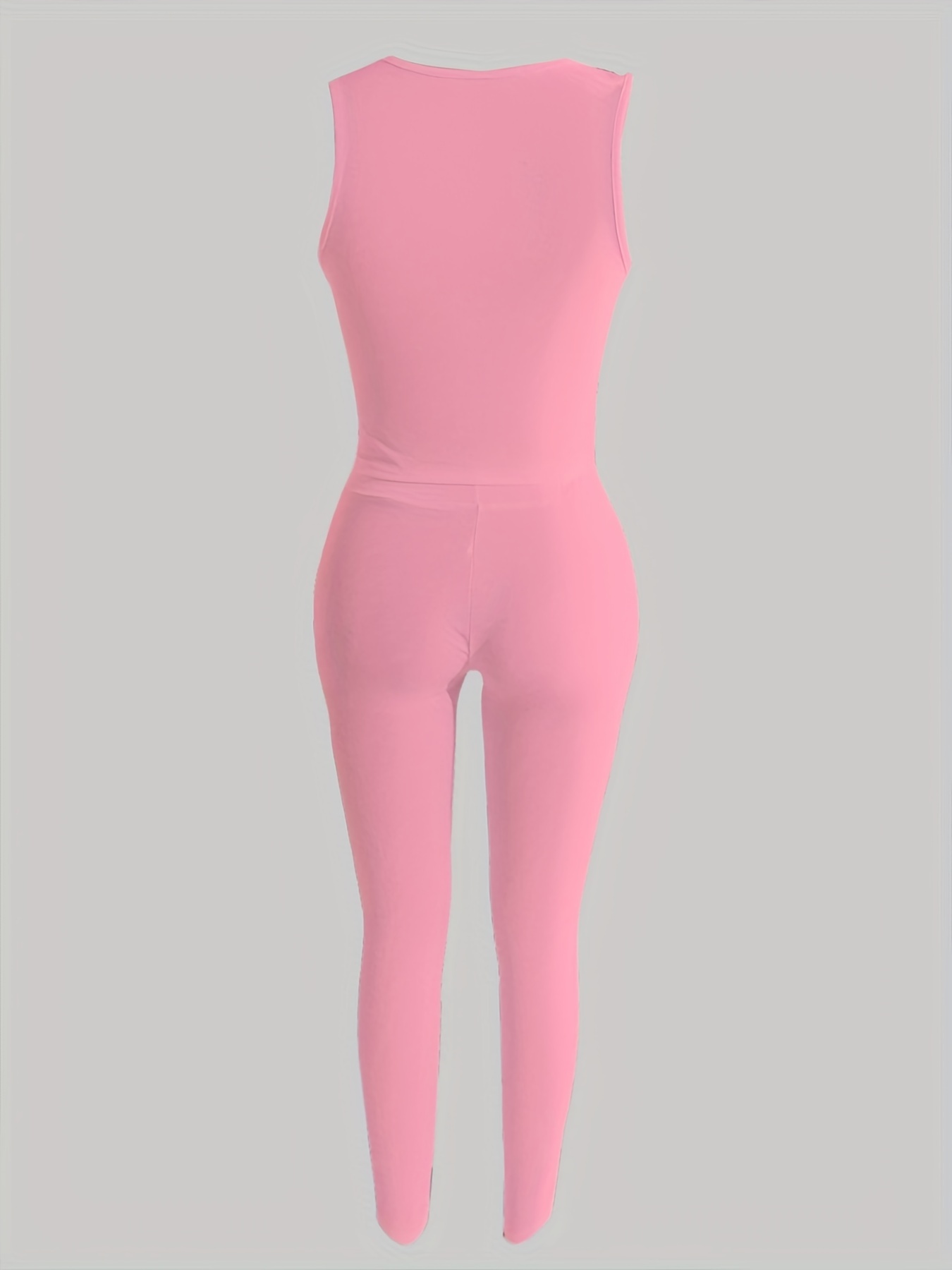 Casual Two-Piece Set Sleeveless Tank Top & High Waist Pants Set