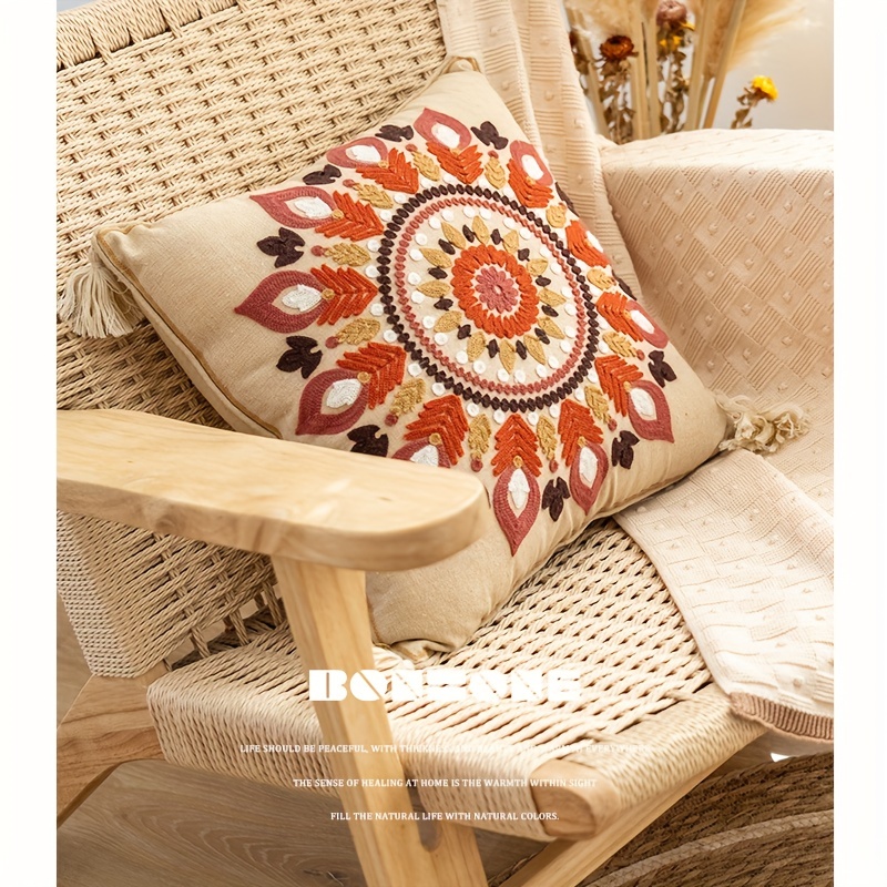 Nordic Moroccan Style Embroidered Sofa Pillow Handcrafted - Temu Australia