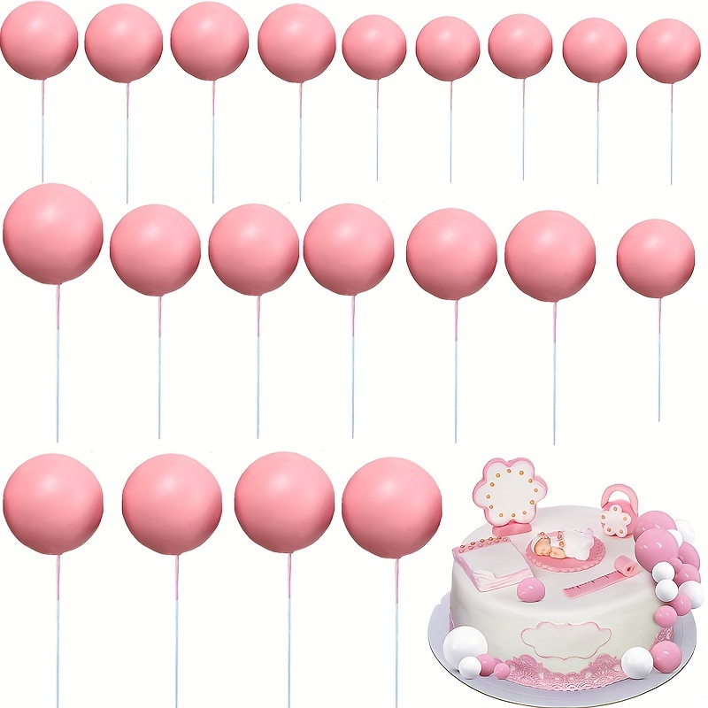 Mini Balloons Cake Toppers Gold Balls Cake Toppers Foam Ball Decorations  Balloon Cake Decorations Happy Birthday Cake Toppers for Birthday Baby  Shower