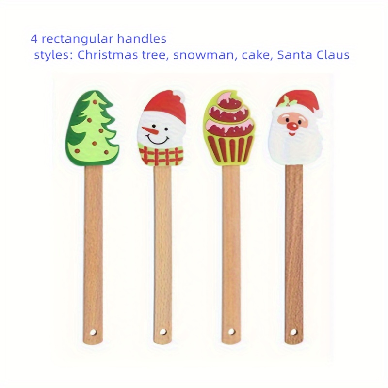 Christmas Silicone Spatulas Set Food Grade Cake Cream - Temu