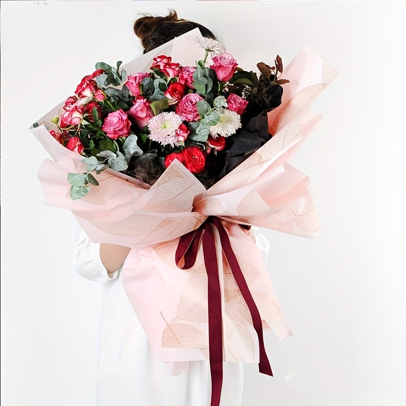 20 Hojas/paquete Venas Hoja Papel Coreano Envolver Flores - Temu