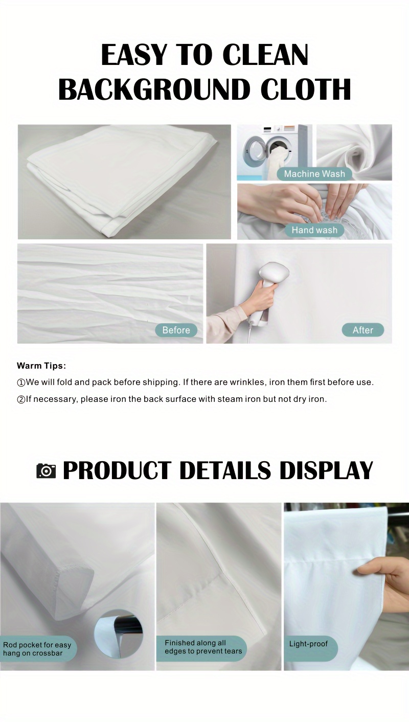 White Background Cloth A Variety Specifications Choose - Temu