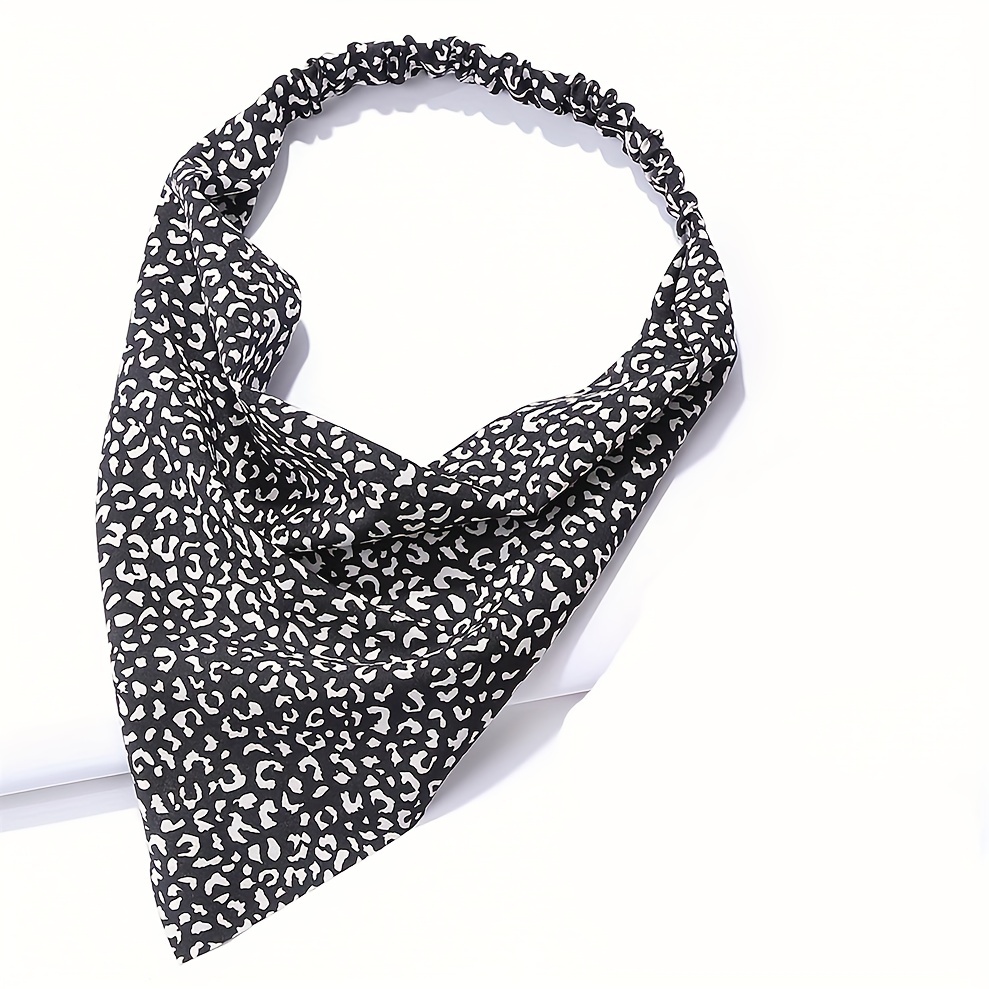 4pcs Leopard Print Bandanas Triangle Scarf Headband Classic Kerchief