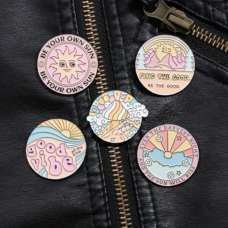 Be Your Own Sun Enamel Pins, Exquisite Sunshine Mountain Badge